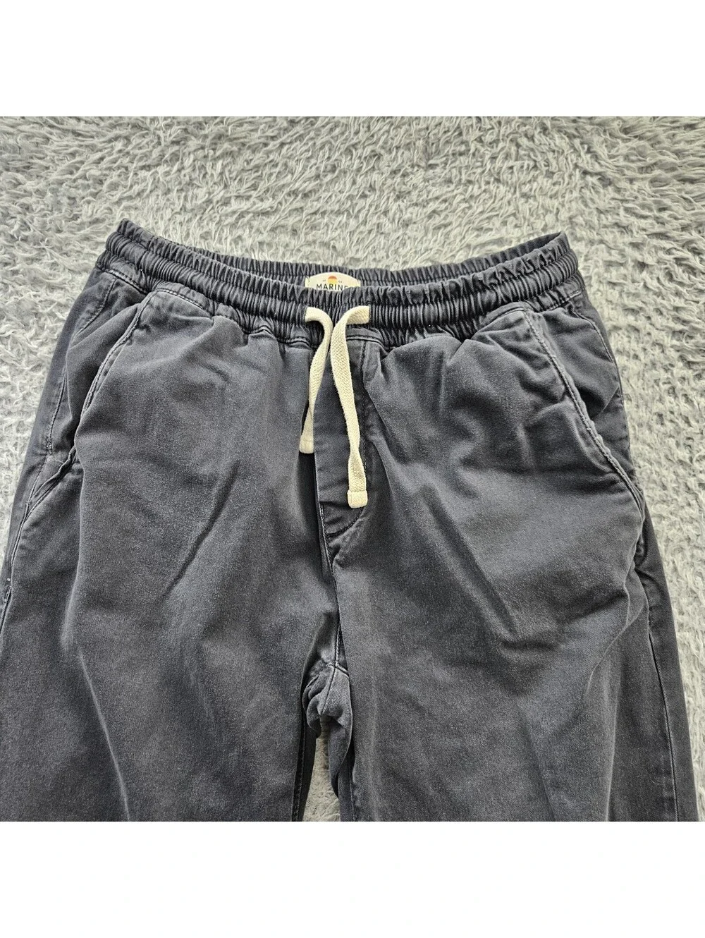 Marine Layer Drawstring Chino Pants Men Medium Gray Cotton Tencel Soft